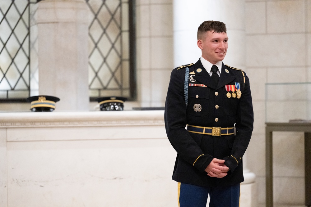 Sentinel U.S. Army Spc. Adam Platt Last Walk at the Tomb of the Unknown Soldier