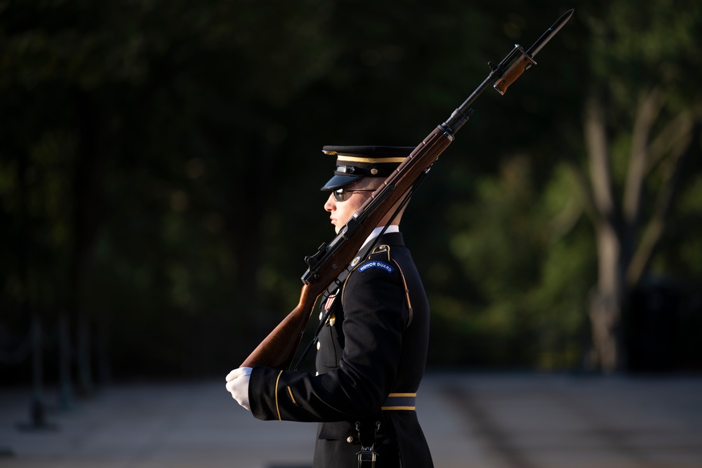 Sentinel U.S. Army Spc. Adam Platt Last Walk at the Tomb of the Unknown Soldier