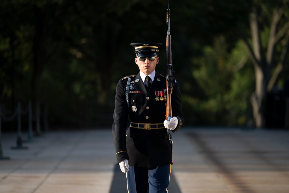 Sentinel U.S. Army Spc. Adam Platt Last Walk at the Tomb of the Unknown Soldier