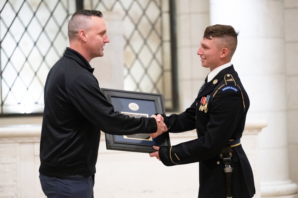 Sentinel U.S. Army Spc. Adam Platt Last Walk at the Tomb of the Unknown Soldier