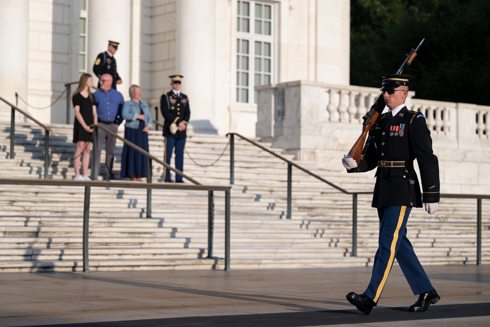 Sentinel U.S. Army Spc. Adam Platt Last Walk at the Tomb of the Unknown Soldier