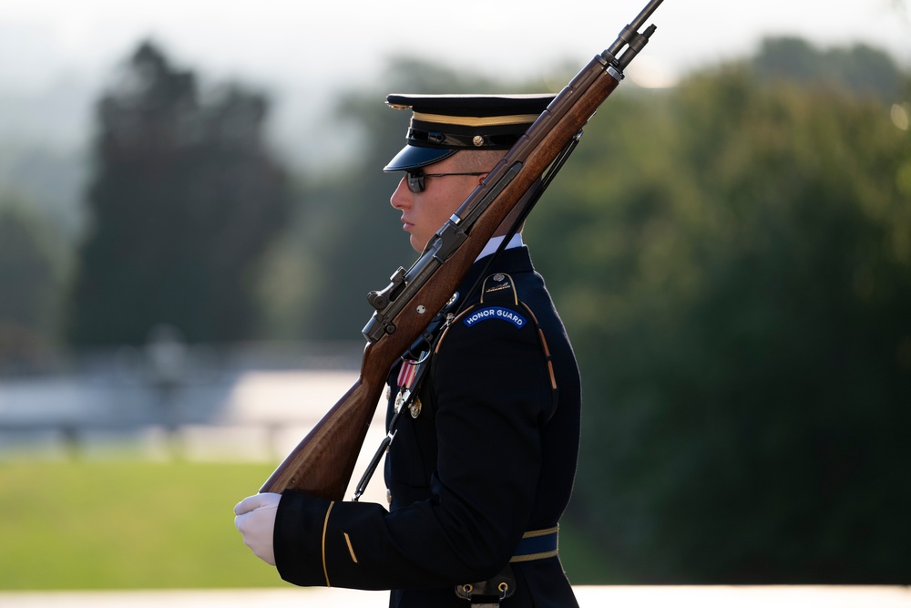 Sentinel U.S. Army Spc. Adam Platt Last Walk at the Tomb of the Unknown Soldier