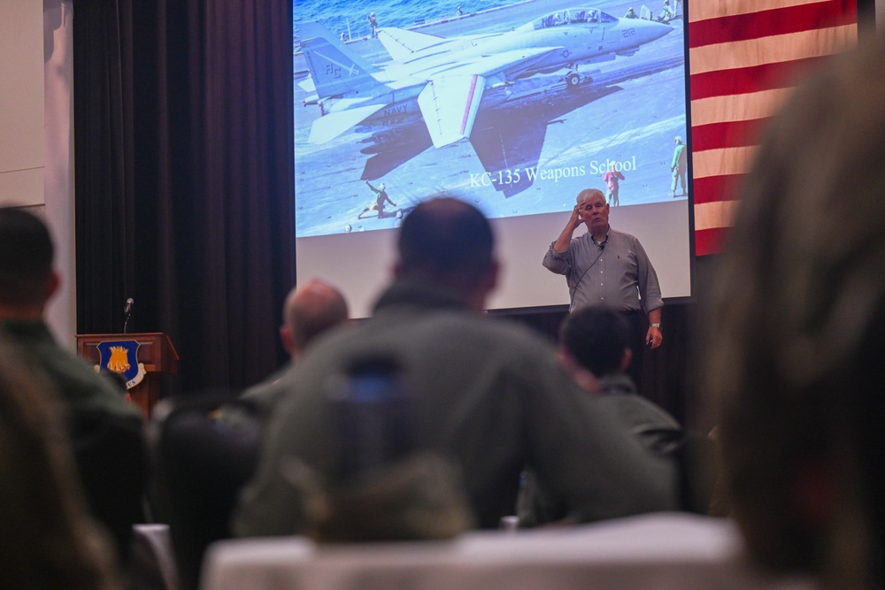 Retired Lt. Col. Mark Hasara visits McConnell