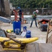 Chipping away old concrete to preserve Montgomery Dam piers for the future