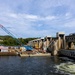 Chipping away old concrete to preserve Montgomery Dam piers for the future