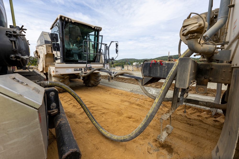 Chipping away old concrete to preserve Montgomery Dam piers for the future