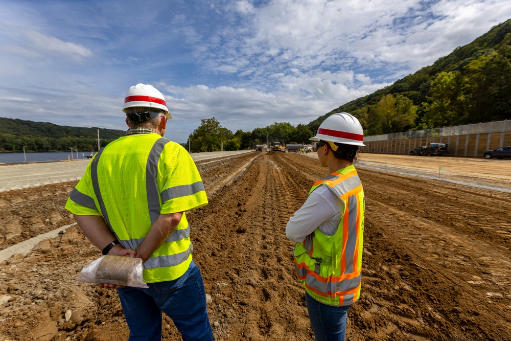 Chipping away old concrete to preserve Montgomery Dam piers for the future