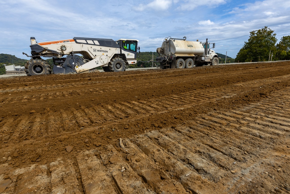 Chipping away old concrete to preserve Montgomery Dam piers for the future