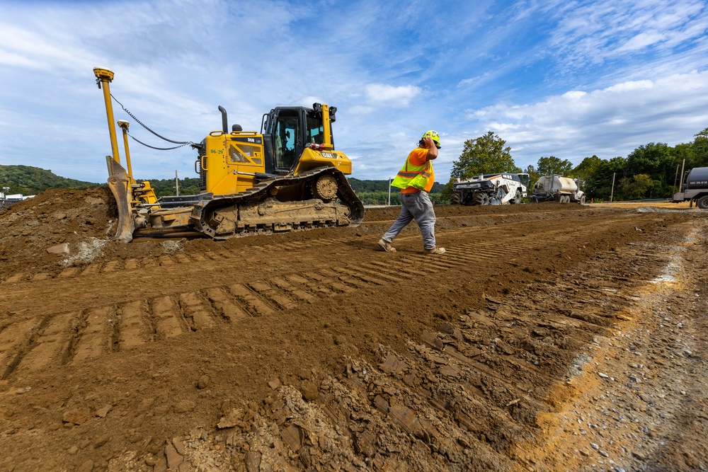 Chipping away old concrete to preserve Montgomery Dam piers for the future