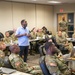 401st AFSB command and staff brief incoming Soldiers at the Armed Forces Reserve Center