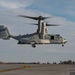 Six MV-22B Ospreys and two KC-130J Super Hercules conduct simulated deployment at FAFB