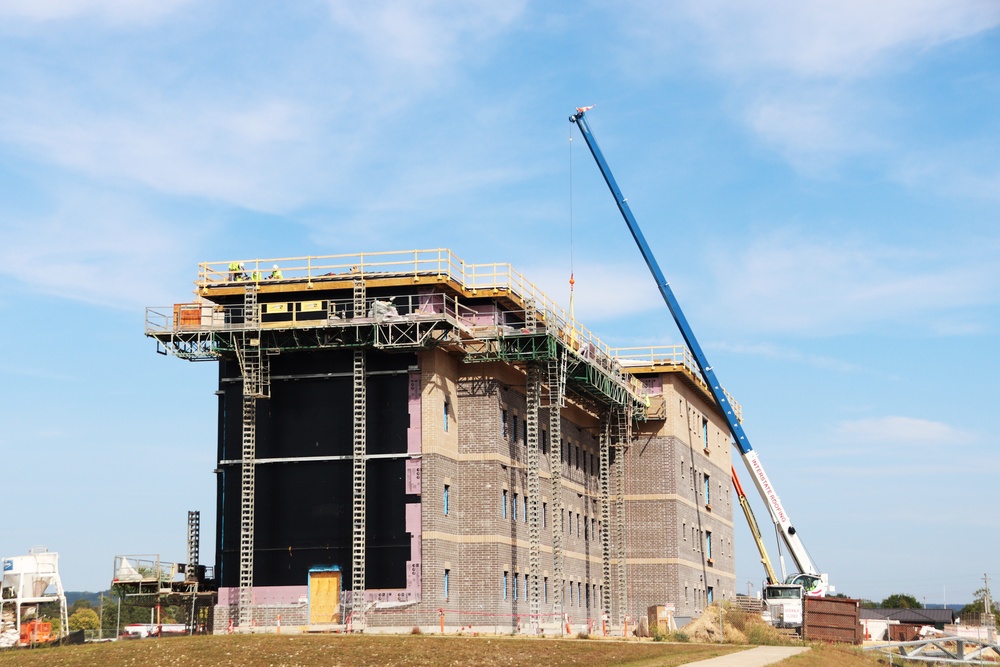 September 2024 construction operations for Fort McCoy South Barracks Project