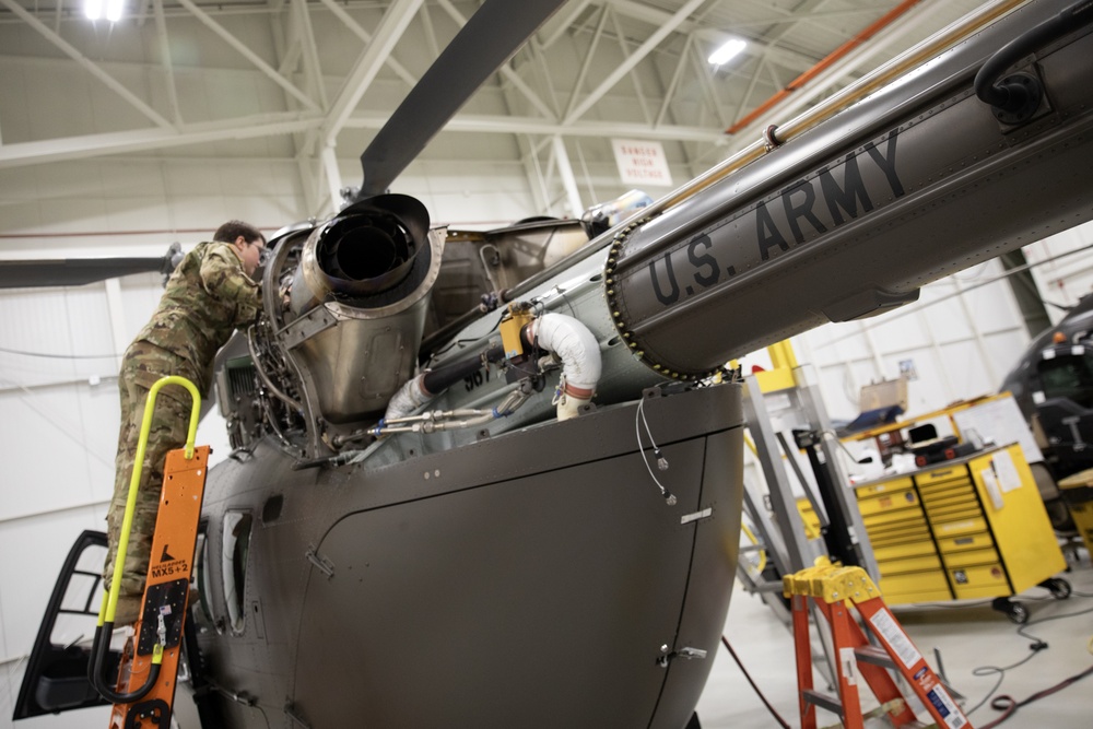 Alaska Army National Guard aviators prep UH-72A Lakota light utility helicopter