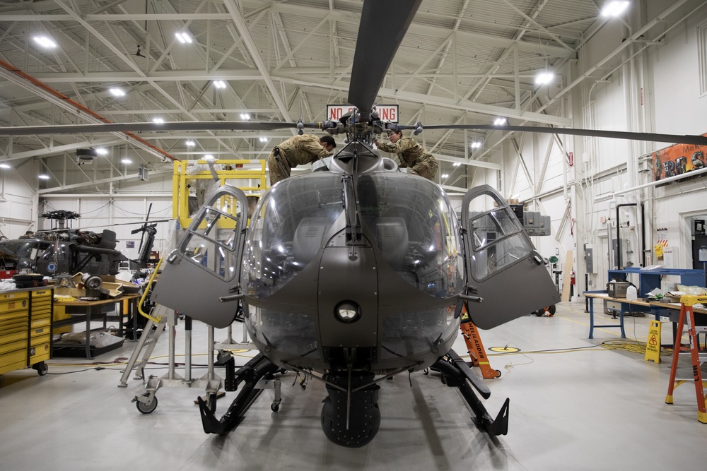 Alaska Army National Guard aviators prep UH-72A Lakota light utility helicopter