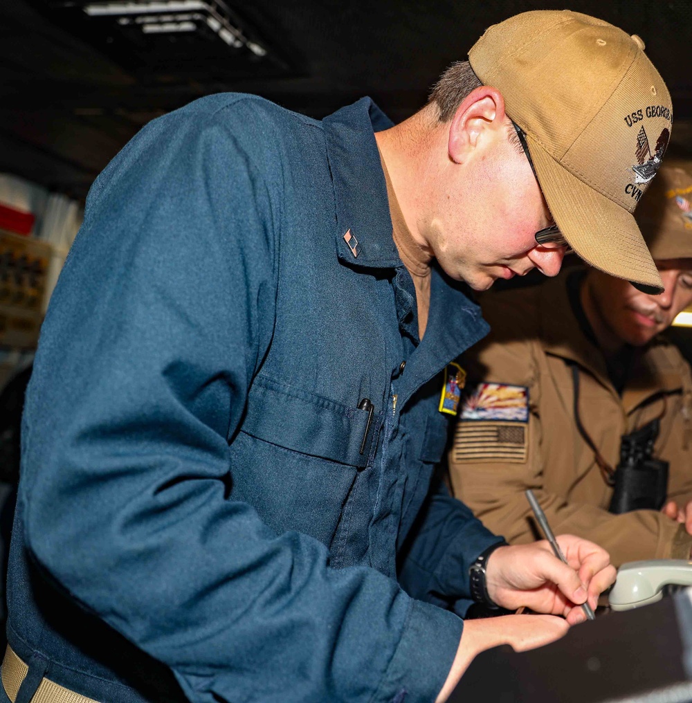 GEORGE WASHINGTON CONDUCTS SEA AND ANCHOR