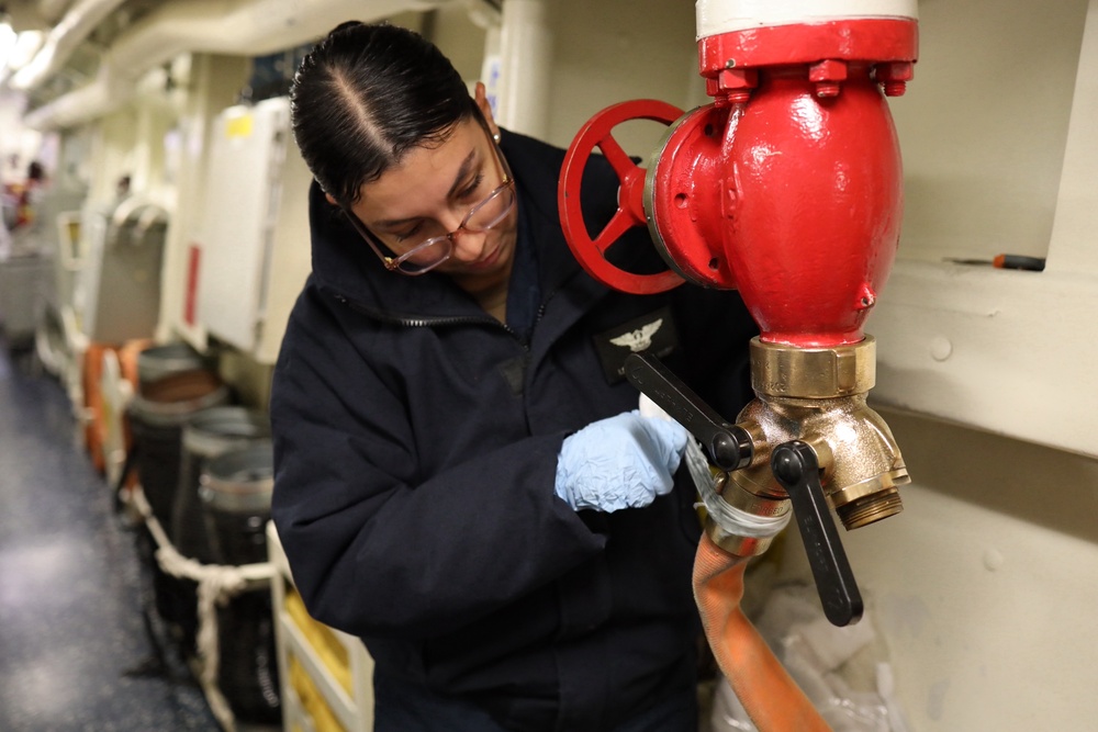 Cleaning Stations on USS Sterett (DDG 104)