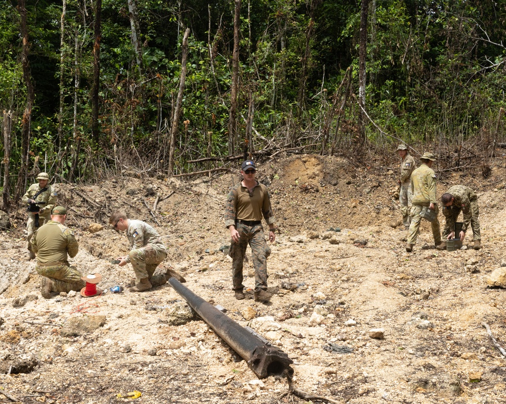 Joint multinational service members conduct demolition during operation Render Safe