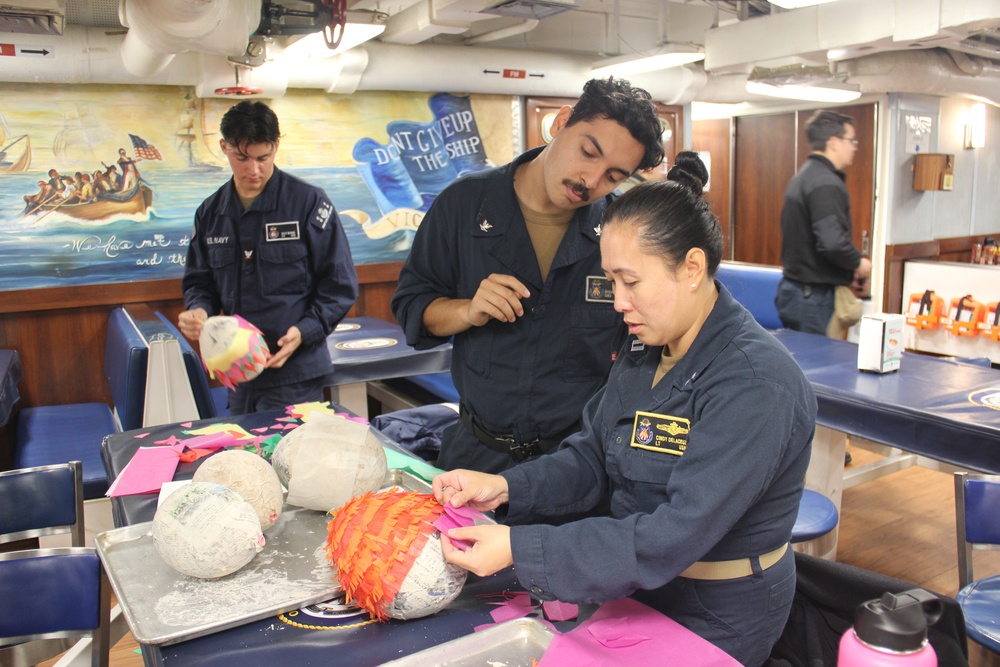 USS Lake Erie (CG 70) celebrates Hispanic Heritage Month underway