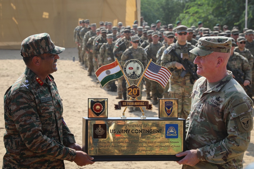 U.S. and Indian Army hold YA 24 closing ceremony U.S. and Indian Army hold YA 24 closing ceremony