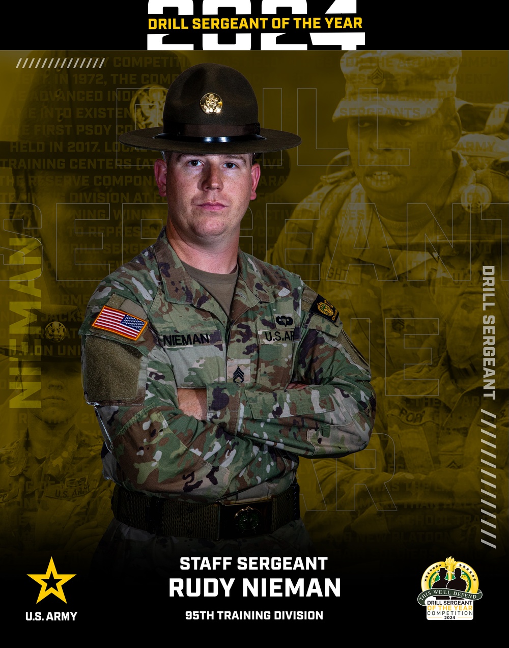 2024, 95th Training Division, Drill Sergeant of the Year Staff Sgt. Rudy Nieman