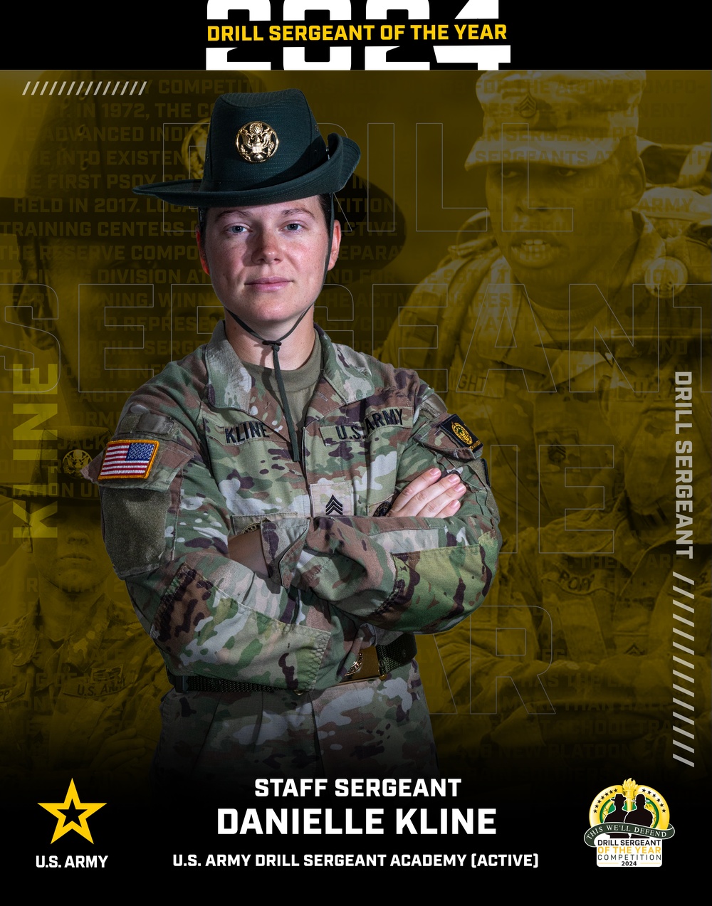 2024, Drill Sergeant Academy, Drill Sergeant of the Year Staff Sgt. Danielle Kline