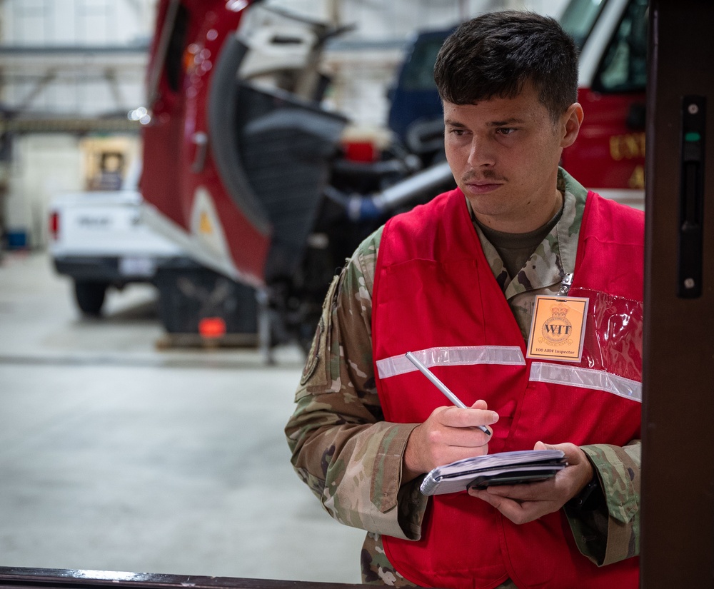 100th LRS repairs vehicle during base readiness exercise