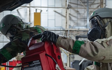 100th LRS repairs vehicle during base readiness exercise