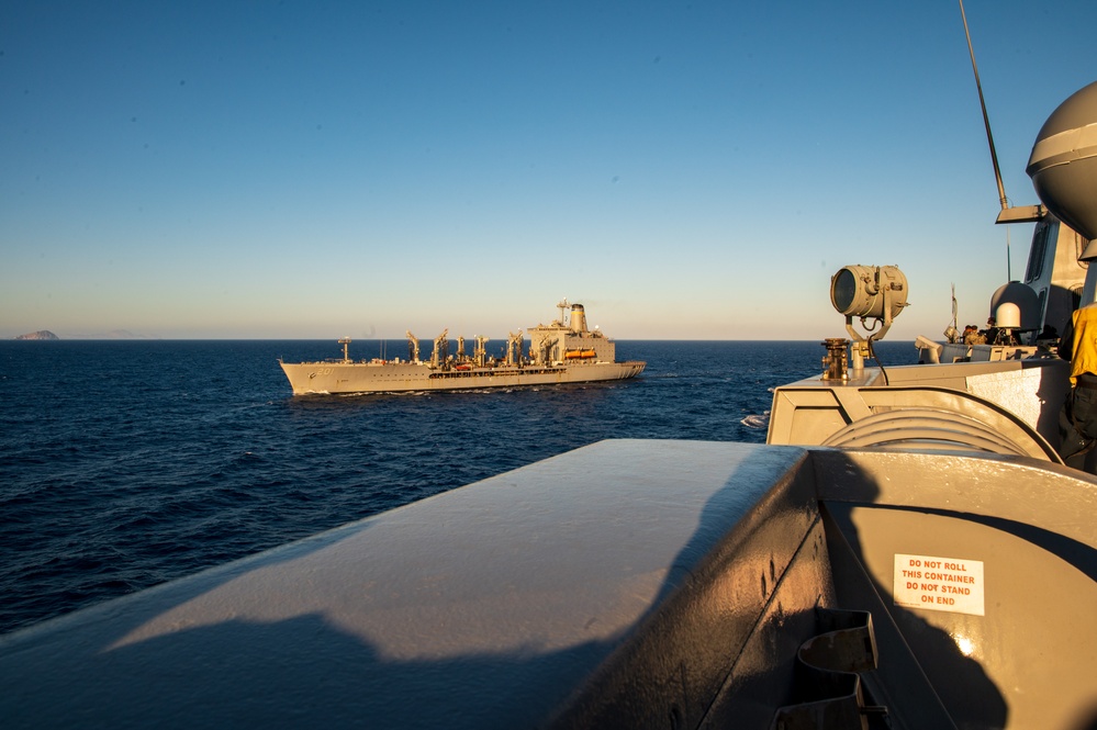 USS New York Replenishment At Sea