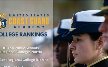 U.S. Coast Guard Academy Ranks #1 among Northeast Colleges for the last decade