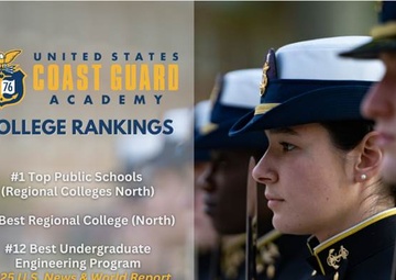 U.S. Coast Guard Academy Ranks #1 among Northeast Colleges for the last decade
