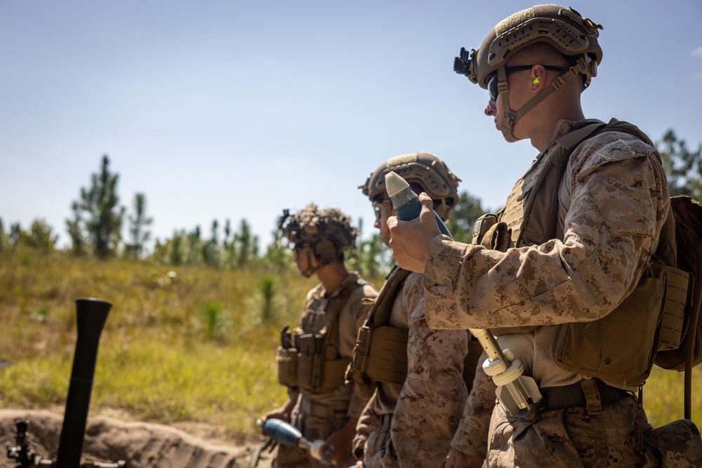 3rd Battalion, 6th Marine Regiment support Burmese Chase 24 with Mortars