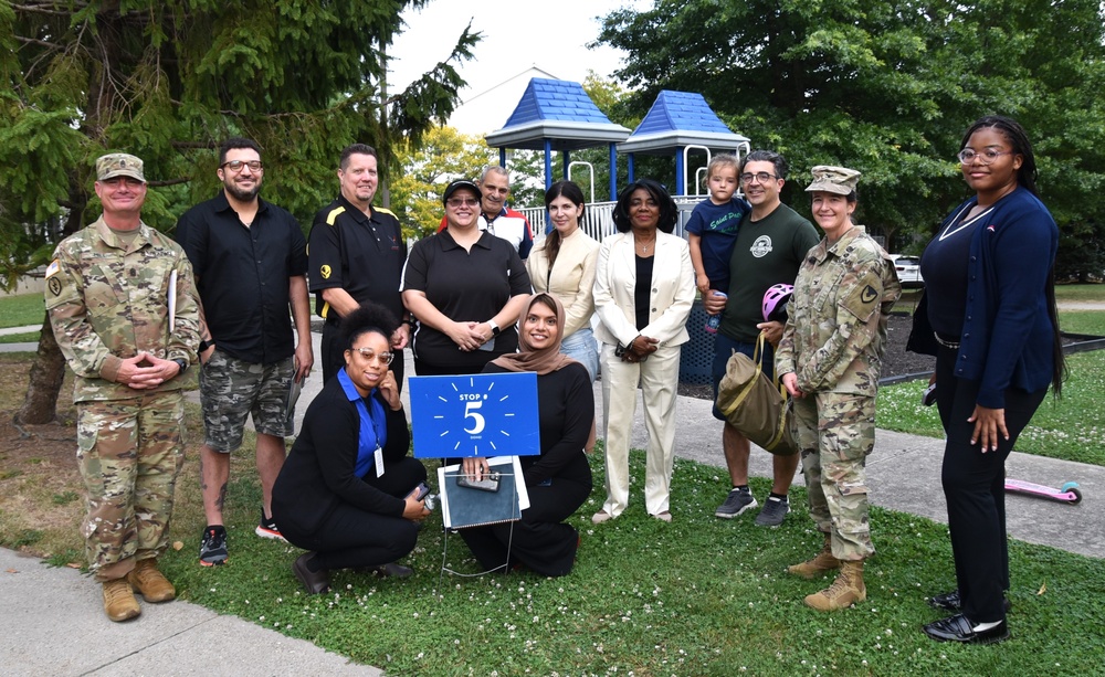 Garrison Conducts Residents Walking Town Halll