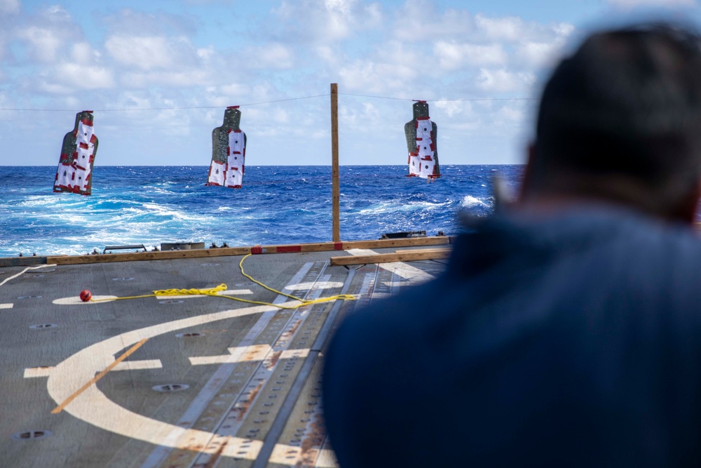 USS Ralph Johnson Sailors Participate in Gun Shoot