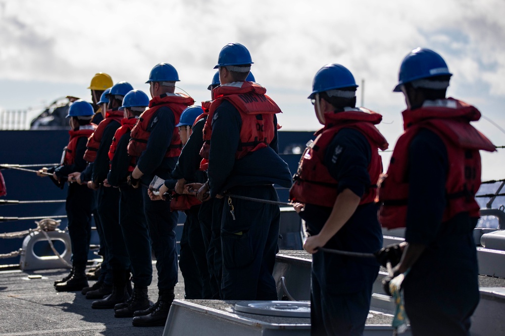 USS Ralph Johnson Conducts Replenishment at Sea with JS Towada