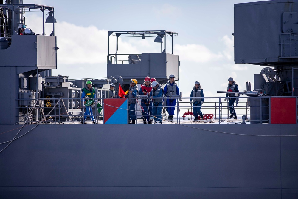 USS Ralph Johnson Conducts Replenishment at Sea with JS Towada