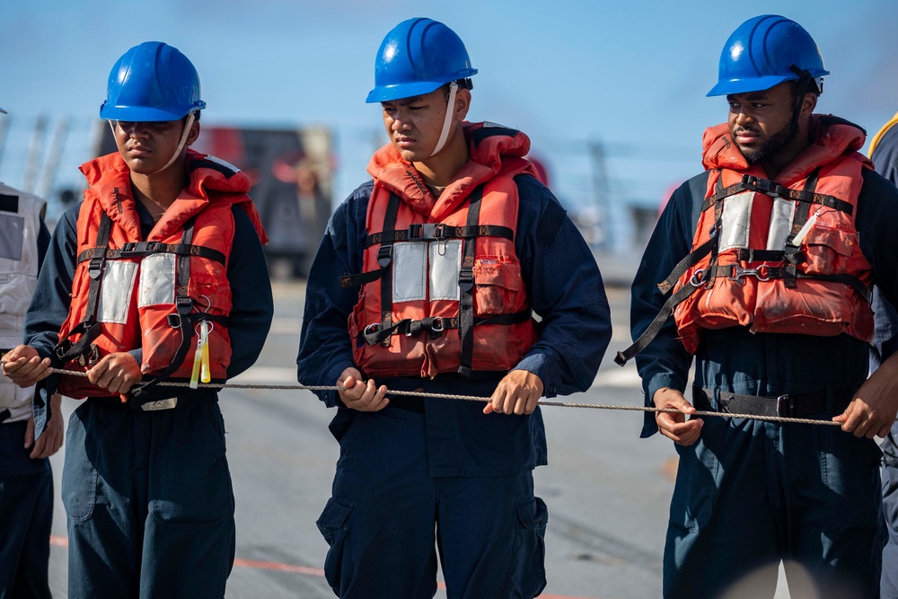 USS Ralph Johnson Conducts Replenishment at Sea with JS Towada