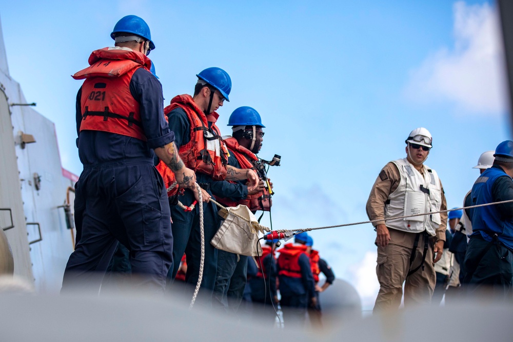 USS Ralph Johnson Conducts Replenishment at Sea with JS Towada