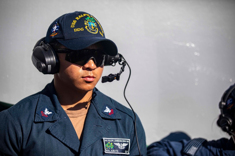 USS Ralph Johnson Conducts Replenishment at Sea with JS Towada