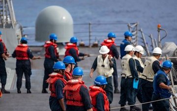 USS Ralph Johnson Conducts Replenishment at Sea with JS Towada