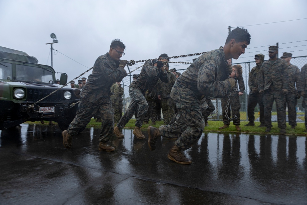 Marines participate in a Super Squad Competition at Camp Fuji in support of Exercise Outlaw Wrath 24