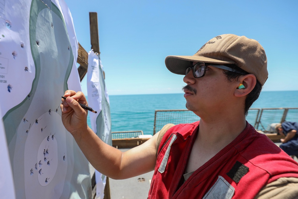 USS Dewey (DDG 105) Conducts Small Arms Weapons Live-Fire Drill While Operating in the Timor Sea