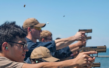 USS Dewey (DDG 105) Conducts Small Arms Weapons Live-Fire Drill While Operating in the Timor Sea