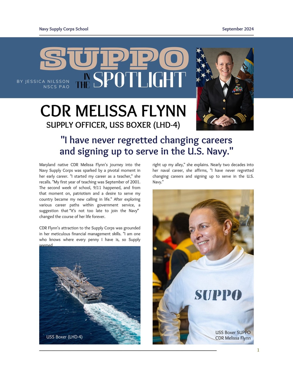 CDR Melissa Flynn is the &quot;SUPPO in the Spotlight&quot; for the NSCS