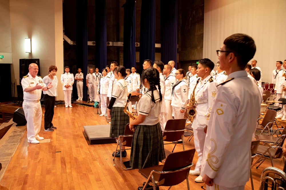 U.S. 7th Fleet Band and Japan Maritime Self-Defense Force Sasebo Band Perform at Yakushima