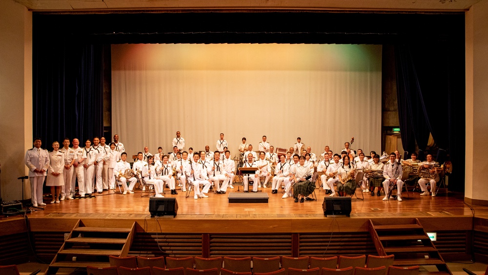 U.S. 7th Fleet Band and Japan Maritime Self-Defense Force Sasebo Band Perform at Yakushima