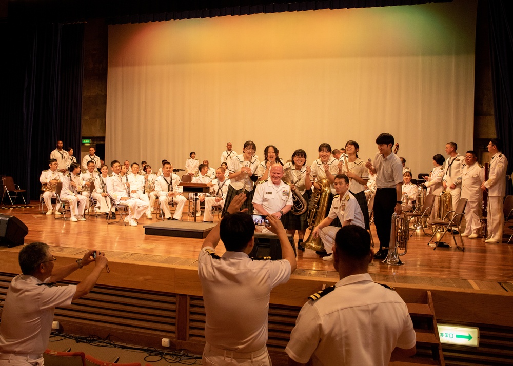 U.S. 7th Fleet Band and Japan Maritime Self-Defense Force Sasebo Band Perform at Yakushima