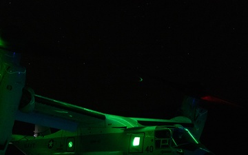 USS Gerald R. Ford (CVN 78) Osprey night flight operations