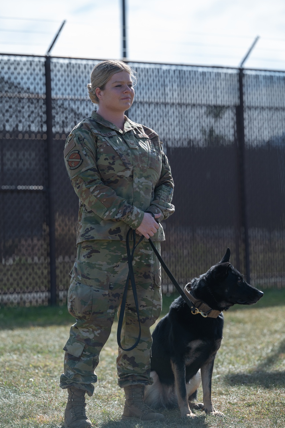 Space Base Delta 1 commander tours the kennels at Peterson Space Force Base