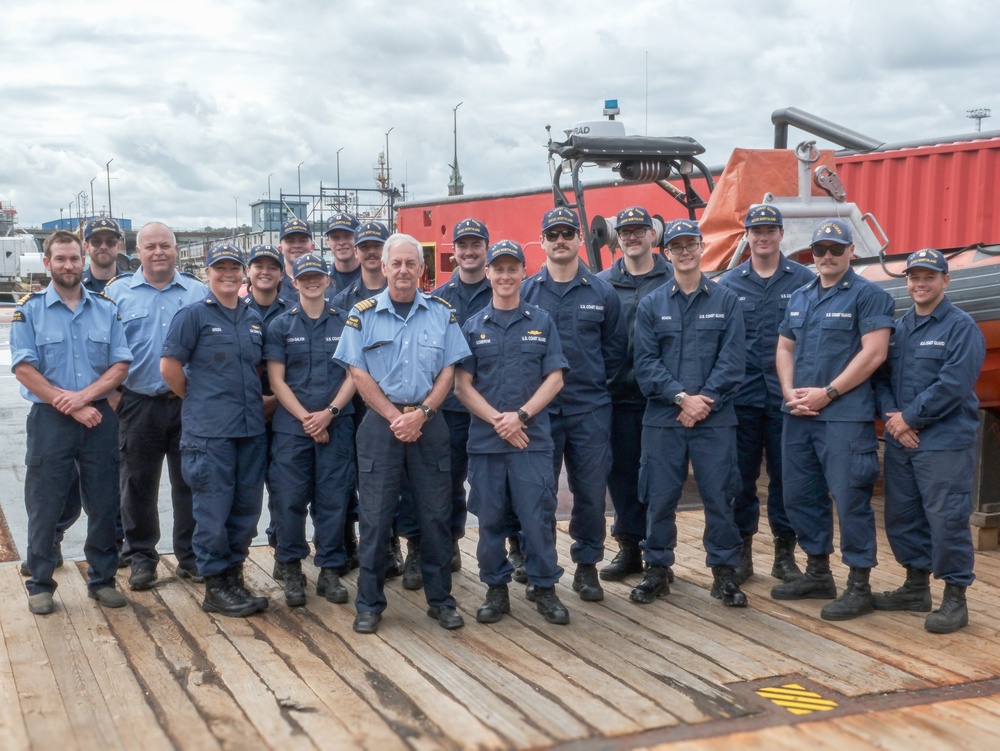 US Coast Guard Cutter Northland visits crew of Canadian Coast Guard CCGS Captain Molly Kool in Newfoundland