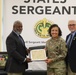 Sgt. Maj. Melissa Solomon, 84th Training Division G3/5/7 Sgt. Maj., receives her induction into the U.S. Army Drill Sergeant Hall of Fame